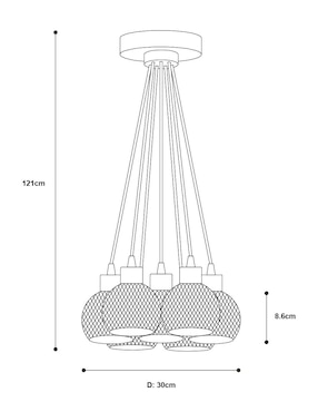 Lámpara colgante Lumiméxico Cromo G9 7 Luces