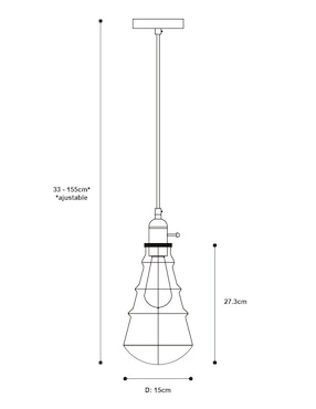 Lámpara colgante techo Lumiméxico Vintage de acero E27 1 Luz
