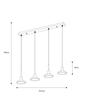 Lámpara Colgante Lumiméxico 4 luces