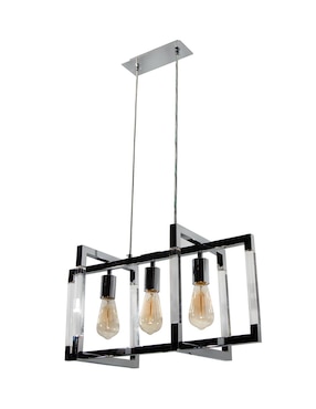 Lámpara Colgante Isla Cocina Lumiméxico Cromo 40W 3 Luces