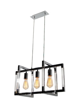 Lámpara Colgante Isla Cocina Lumiméxico Cromo 40W 3 Luces