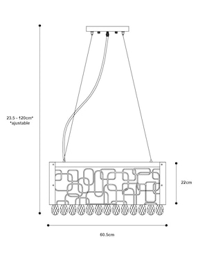 Lámpara colgante Cromo 8 Luces 40W G9