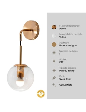 Lámpara de techo Lumimexico Moderna Sleek Chic