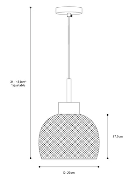 Lámpara colgante 60W Socket E27 1Luz