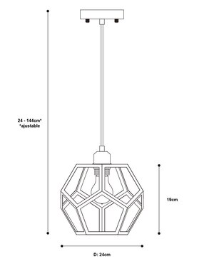 Lámpara colgante Mate 1 Luz Socket E27 60w.