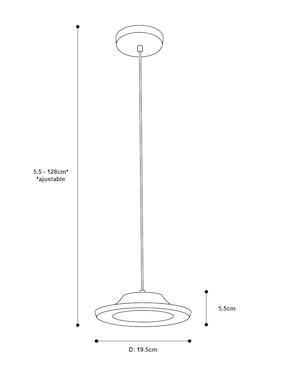 Lámpara colgante Luz Led Integrado 16w