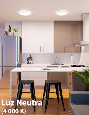 Plafón redondo de sobreponer Illux 18 W luz neutra