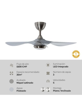 Ventilador de techo Lumimexico con control remoto 6 velocidades