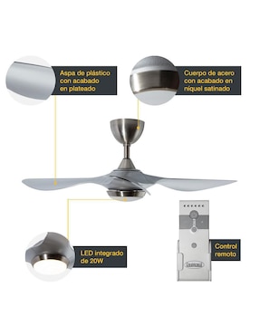 Ventilador de techo Lumimexico con control remoto 6 velocidades