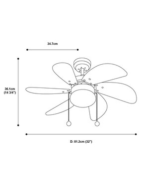 Ventilador de techo Art Fan 3 velocidades