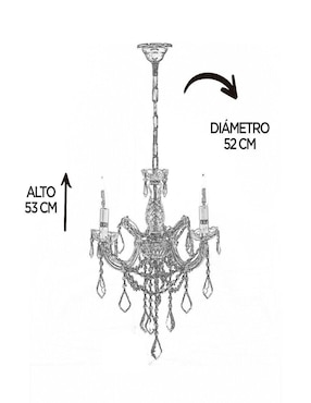 Candil Gamalux María Theresa de cristal 100-120 V