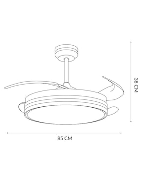 Ventilador de techo Mil Luces con control remoto 6 velocidades