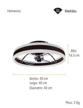 Ventilador de techo Homeasy con control remoto 6 velocidades