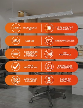 Lámpara colgante Tecnolite led Barnard