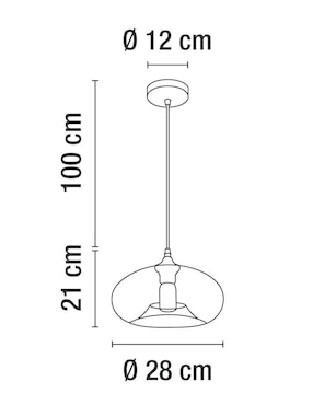 Lámpara colgante Incandescente y LED Calux