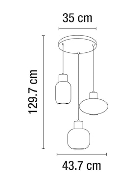 Lampara colgante incandescente y led Calux