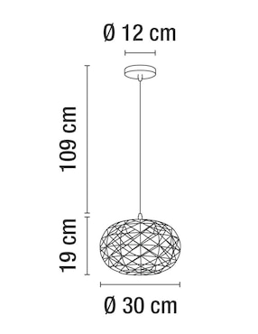 Lámpara colgante Incandescente y LED Calux