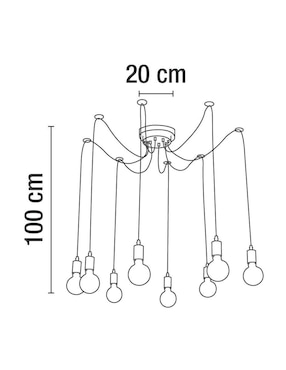 Lámpara colgante Calux incandescente y led