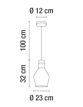 Lámpara colgante Incandescente y LED Calux