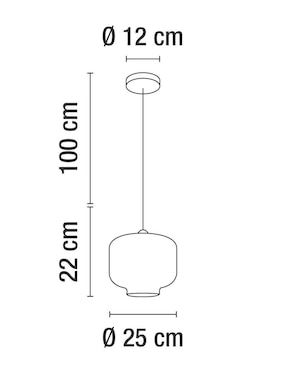 Lámpara colgante Incandescente y LED Calux