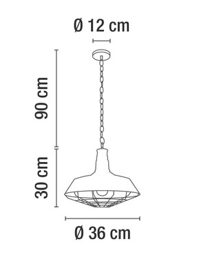 Lámpara colgante Incandescente y LED Calux