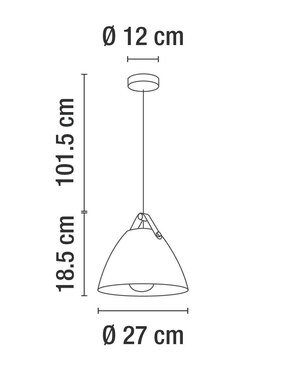Lámpara colgante Incandescente y LED Calux