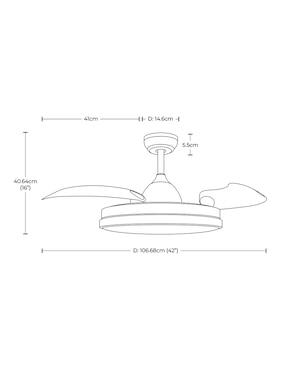 Ventilador de techo Designers con control remoto 6 velocidades