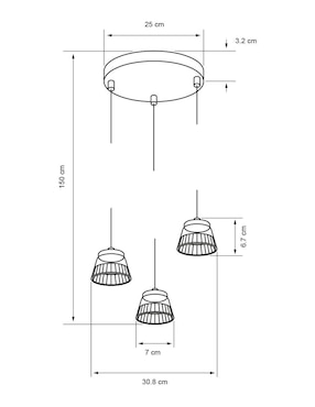 Lámpara colgante LED Tecnolite Mazala