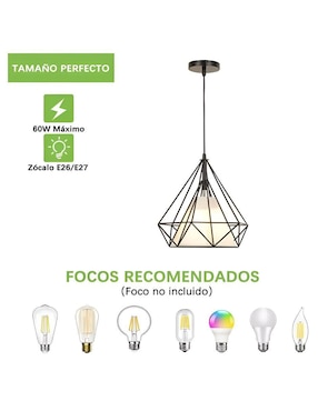 Lámpara colgante Wünd incandescente y led