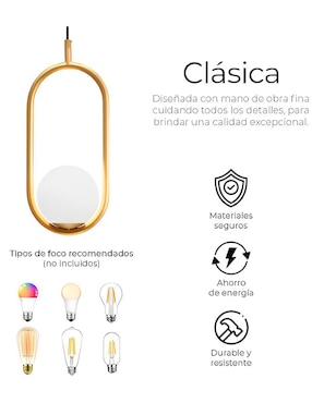 Lámpara colgante Incandescente y LED Wünd