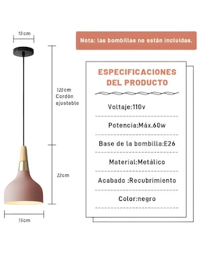 Lámpara colgante Incandescente y LED Wünd