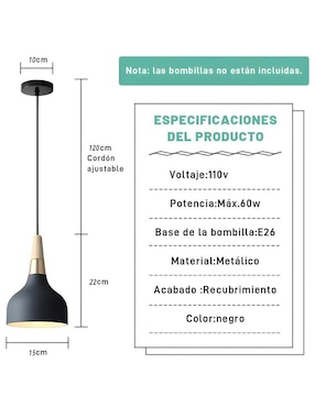 Lámpara colgante Incandescente y LED Wünd
