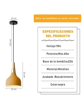 Lámpara colgante Wünd incandescente y led