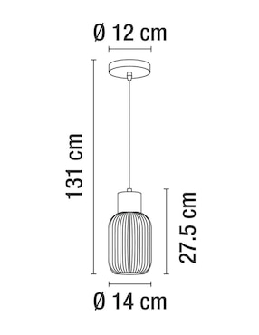 Lámpara colgante Incandescente y LED Calux