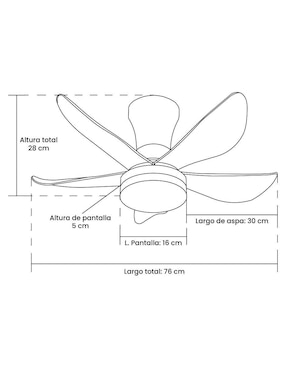 Ventilador de techo Mil Luces con control remoto 3 velocidades