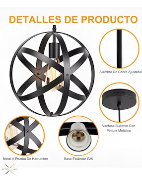 Lámpara colgante Xtellar incandescente