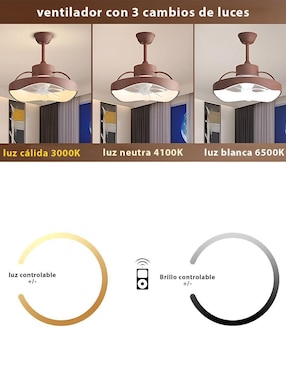 Ventilador de techo Cityluz con control remoto 4 velocidades