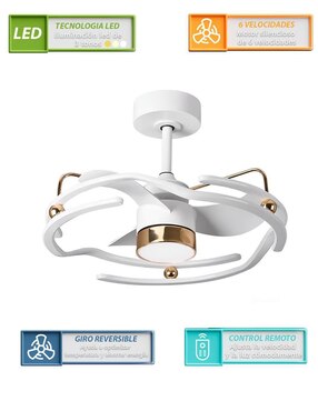 Ventilador de techo Cityluz con control remoto 5 velocidades