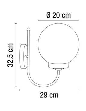 Lámpara de pared incandescente y LED Calux