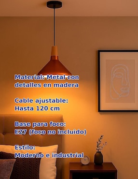 Lámpara colgante Cityluz incandescente y led Enzo