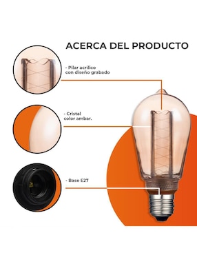 Foco vintage Tecnolite 3.5 w de consumo 25 w de iluminación 120 lúmenes