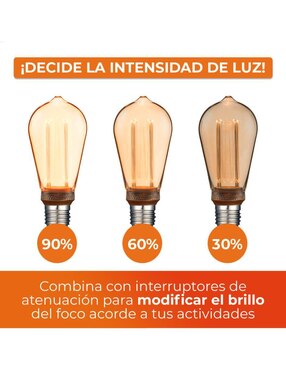 Foco vintage Tecnolite 3.5 w de consumo 25 w de iluminación 120 lúmenes