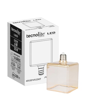Foco vintage Tecnolite 6 w de consumo 25 w de iluminación 300 lúmenes