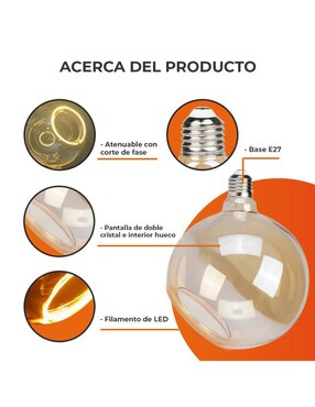 Foco vintage Tecnolite 6 w de consumo 25 w de iluminación 350 lúmenes