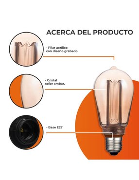 Foco vintage Tecnolite 3.5 w de consumo 25 w de iluminación 120 lúmenes