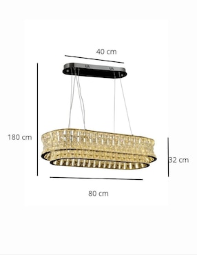Lampara colgante led Iluminacion Luz Vic 1 pieza