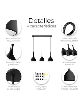 Lampara colgante led Belug