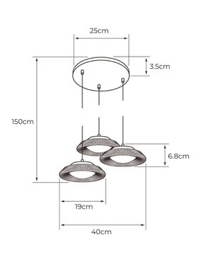 Lampara colgante led Tecnolite Verre II 1 pieza