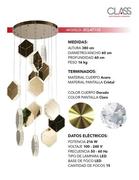 Lámpara colgante Class led Cubos