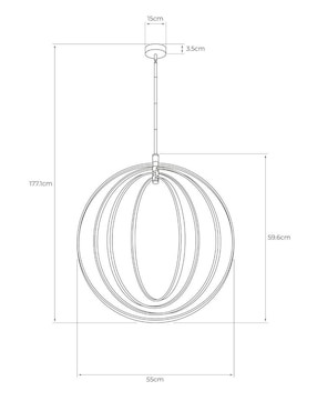 Lampara colgante led Tecnolite Anelli 1 pieza